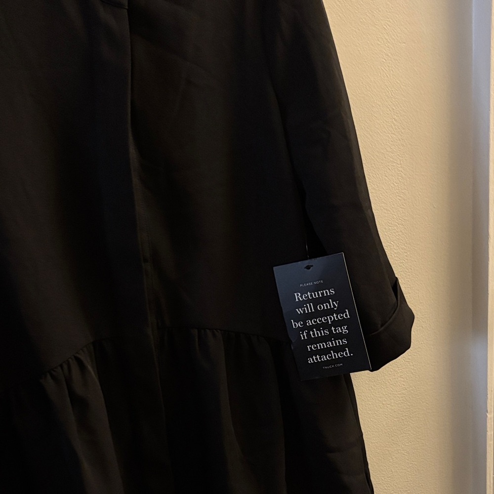 Elegant Black Women's button up shirtdress - Picture 4 of 5